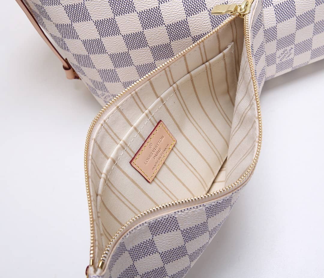 Best Replica Louis Vuitton Neverfull Dupe MM Damier Azur Tote N41361 - Colareps