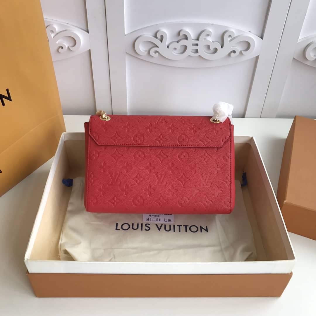 Best Replica Louis Vuitton Monogram Empreinte Vavin PM Chain Replica Shoulder Bag Red M44151 - Colareps