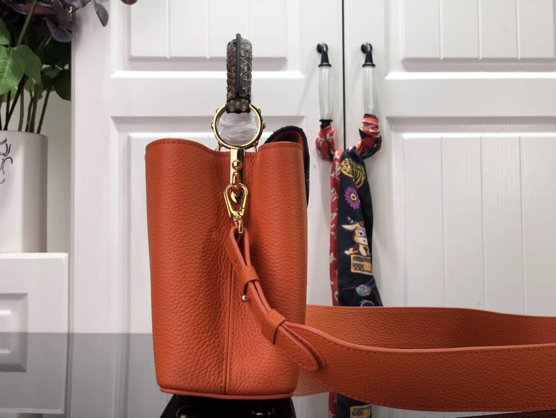 Best Replica Louis Vuitton Capucines Embroidery Replica Bag Orange M48865 - Colareps