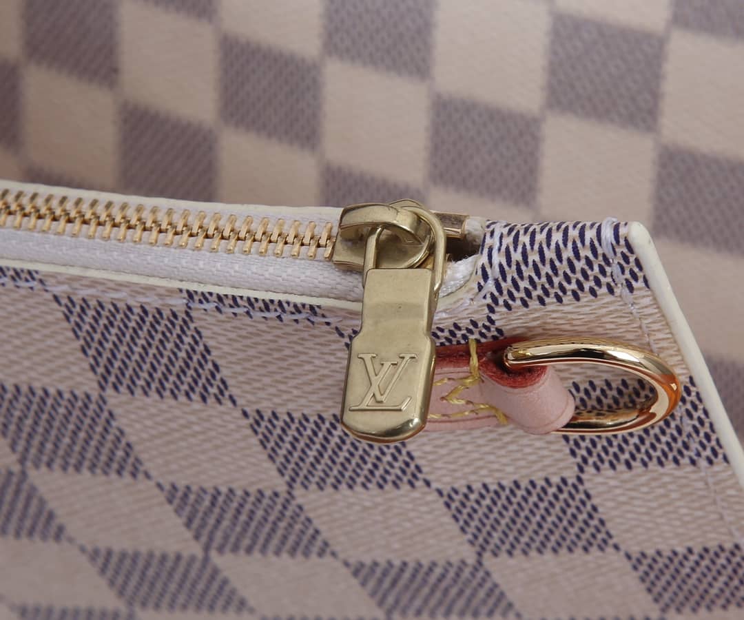 Best Replica Louis Vuitton Neverfull Dupe MM Damier Azur Tote  N41361 - Colareps