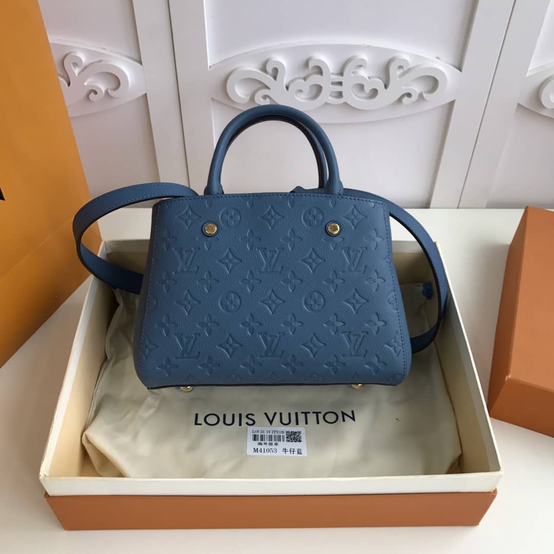 Best Replica Louis Vuitton Monogram Montaigne BB Empreinte Bag Replica Blue M41053 - Colareps