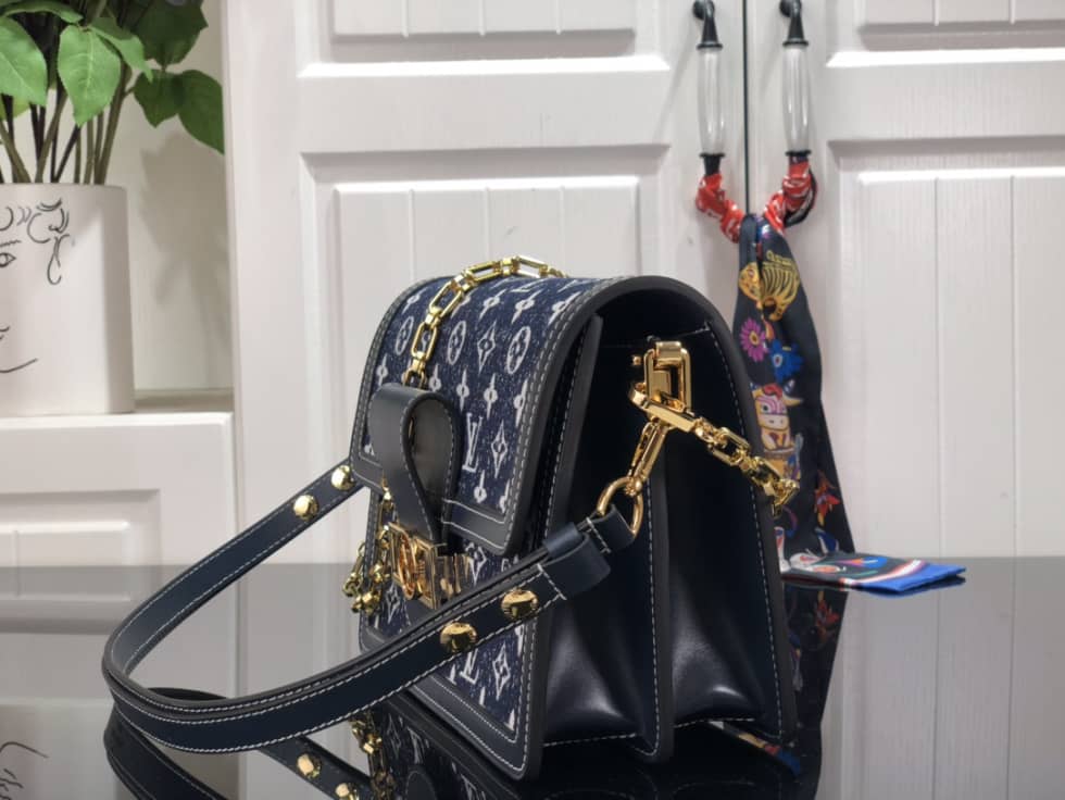 Best Replica Louis Vuitton Dauphine MM Denim Leather M59631 Replica Shoulder Bag - Colareps