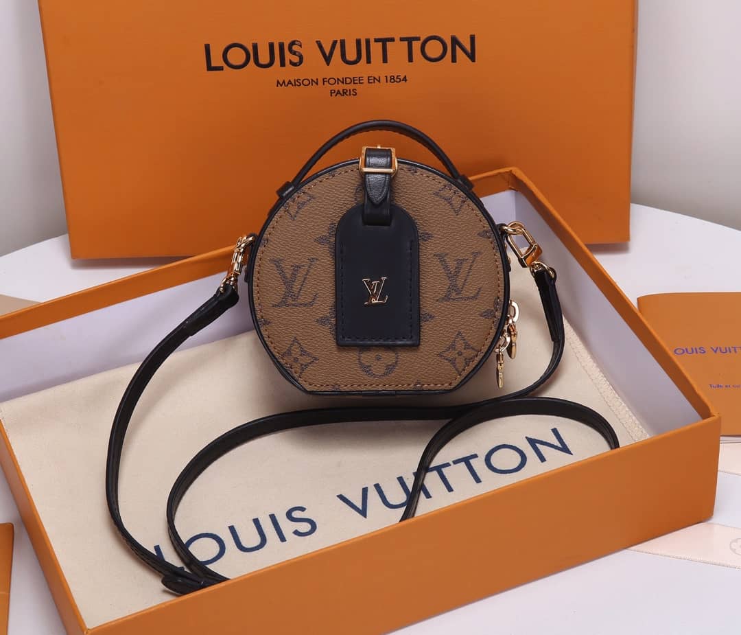 Best Replica Louis Vuitton Monogram Reverse Mini Boite Chapeau Replica Shoulder Bag Brown M68276 - Colareps