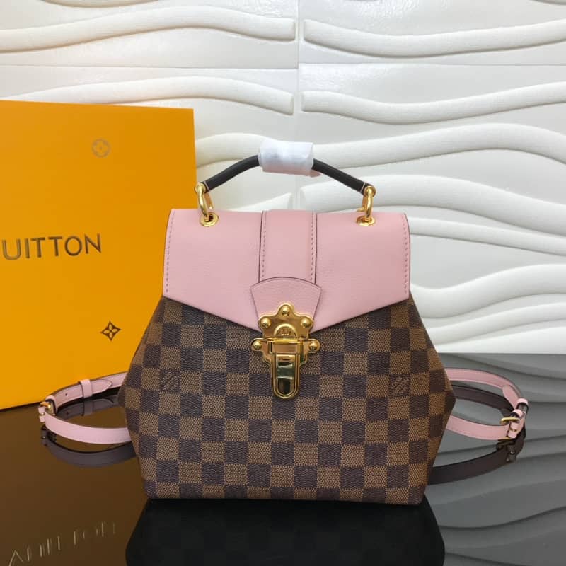 Best Replica Louis Vuitton Damier Ebene Clapton Replica Backpack Pink N42262 - Colareps