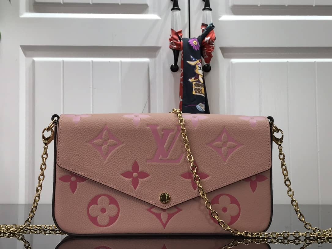 Best Replica Louis Vuitton Monogram Pochette Felicie Replica Bag Pink M80498 - Colareps