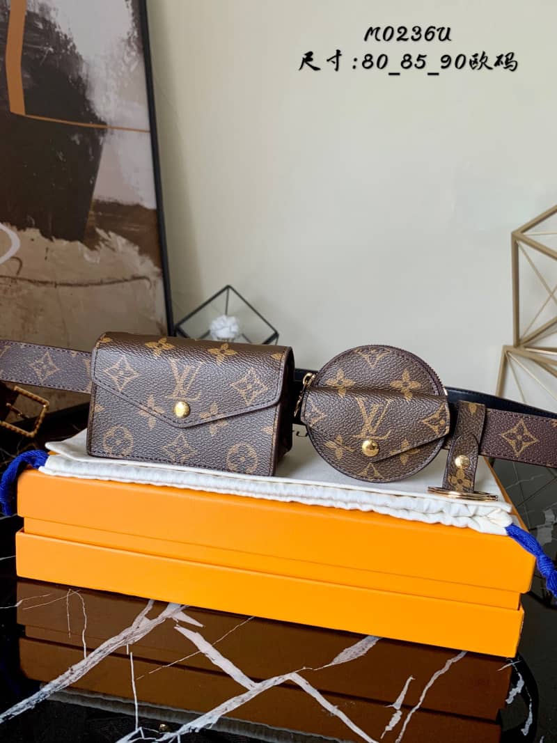Best Replica Louis Vuitton Monogram Canvas Daily Multi Replica Pochette 30mm Belt Brown M0236U - Colareps