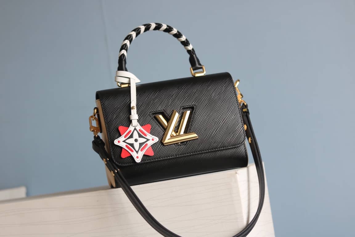 Best Replica Louis Vuitton Textured Epi Leather Twist Series Bag Black - Colareps