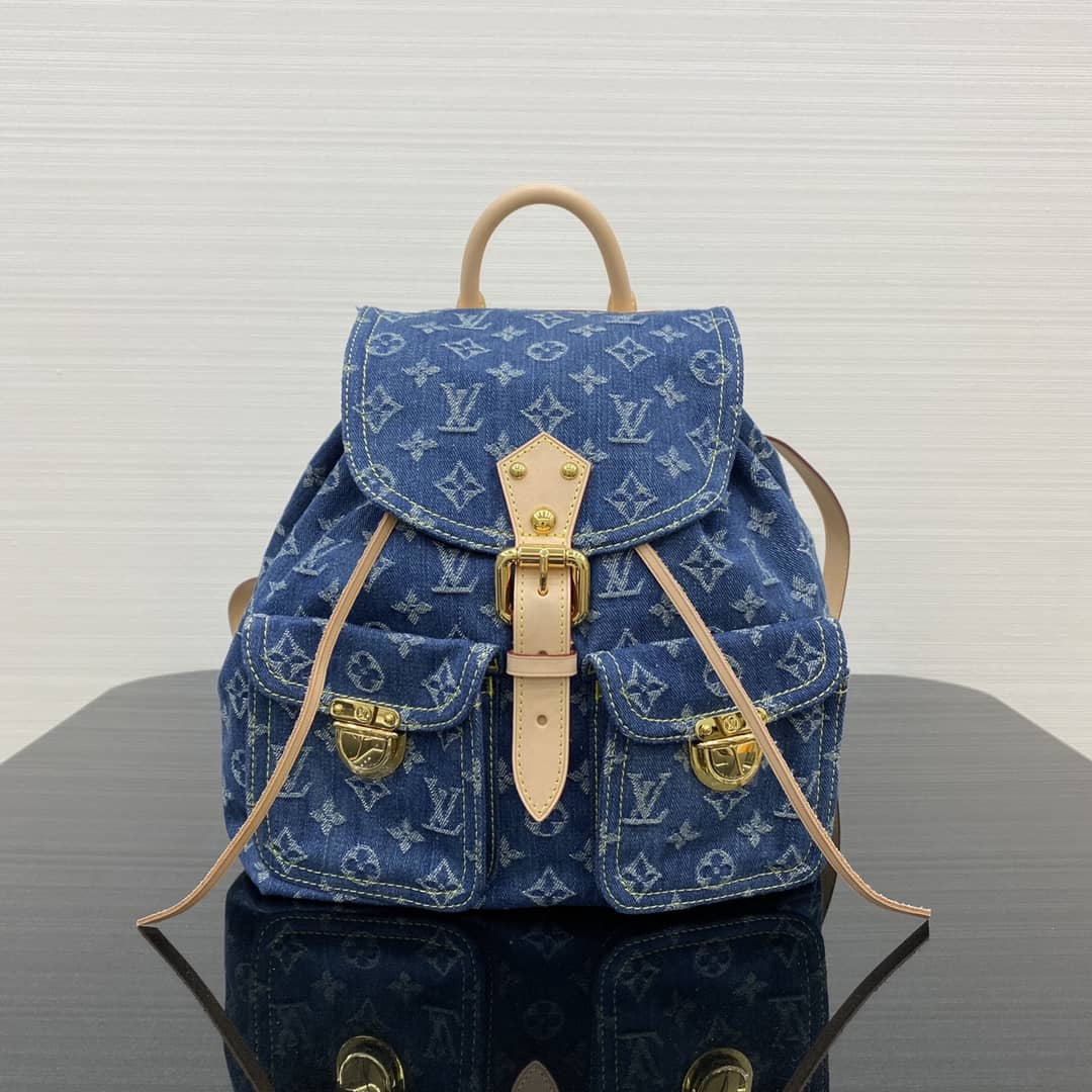 Best Replica LV Backpack Replica Sac A Dos GM Blue Denim M95056 - Colareps
