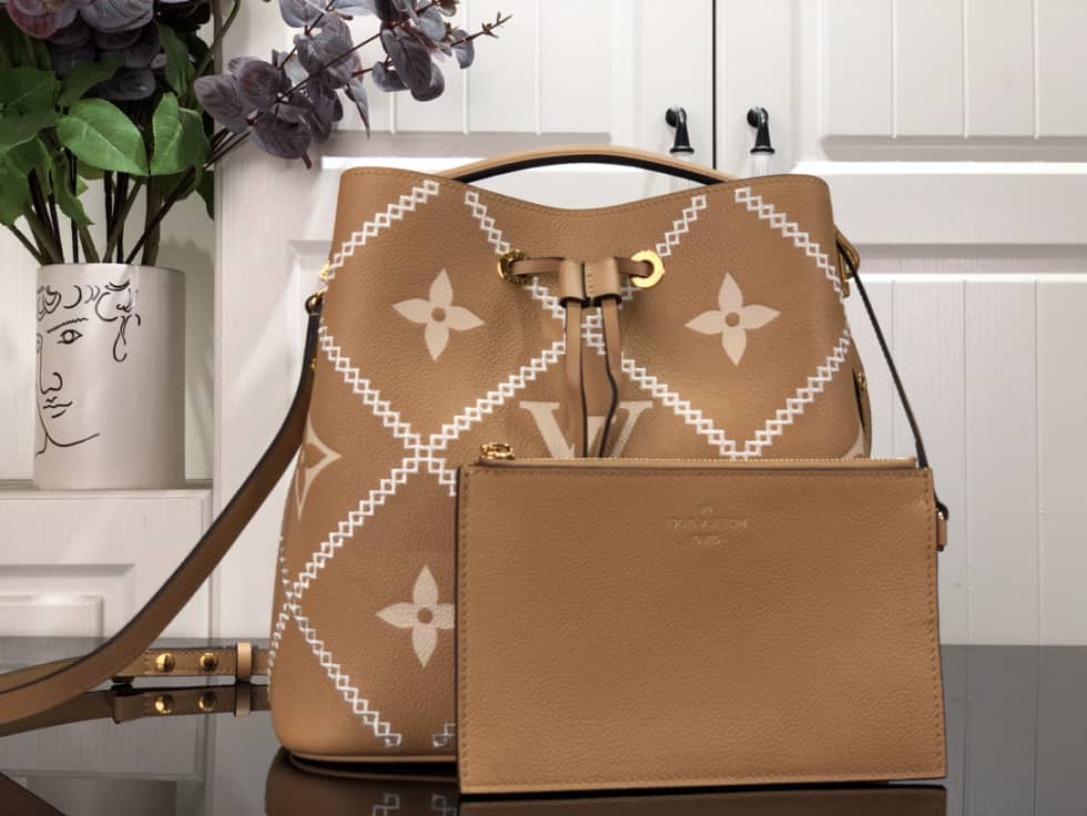 Best Replica Louis Vuitton NeoNoe MM Brown M46023 Replica Bucket Bag - Colareps