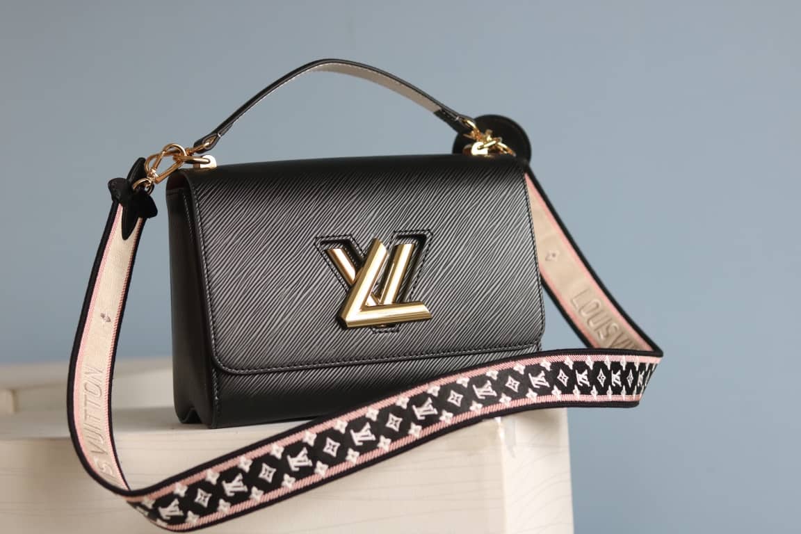 Best Replica Louis Vuitton Textured Epi Leather Twist Series Bag Black - Colareps