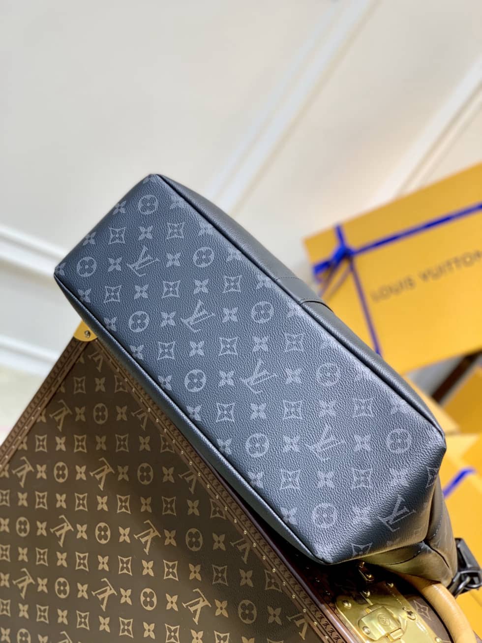 Best Replica LV Tote Dupe Monogram Eclipse Saumur M45914 Replica Tote - Colareps