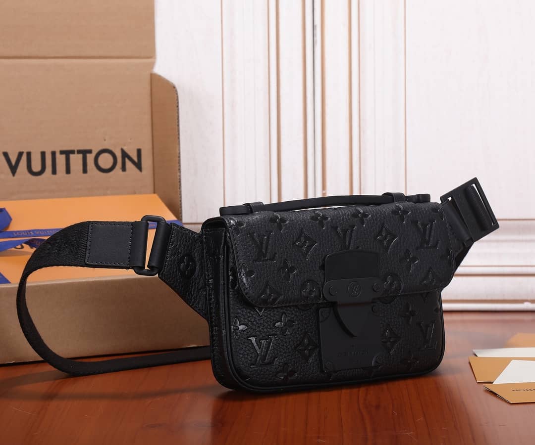 Best Replica Louis Vuitton S Lock Sling Crossbody Bag Replica Black M58487 - Colareps