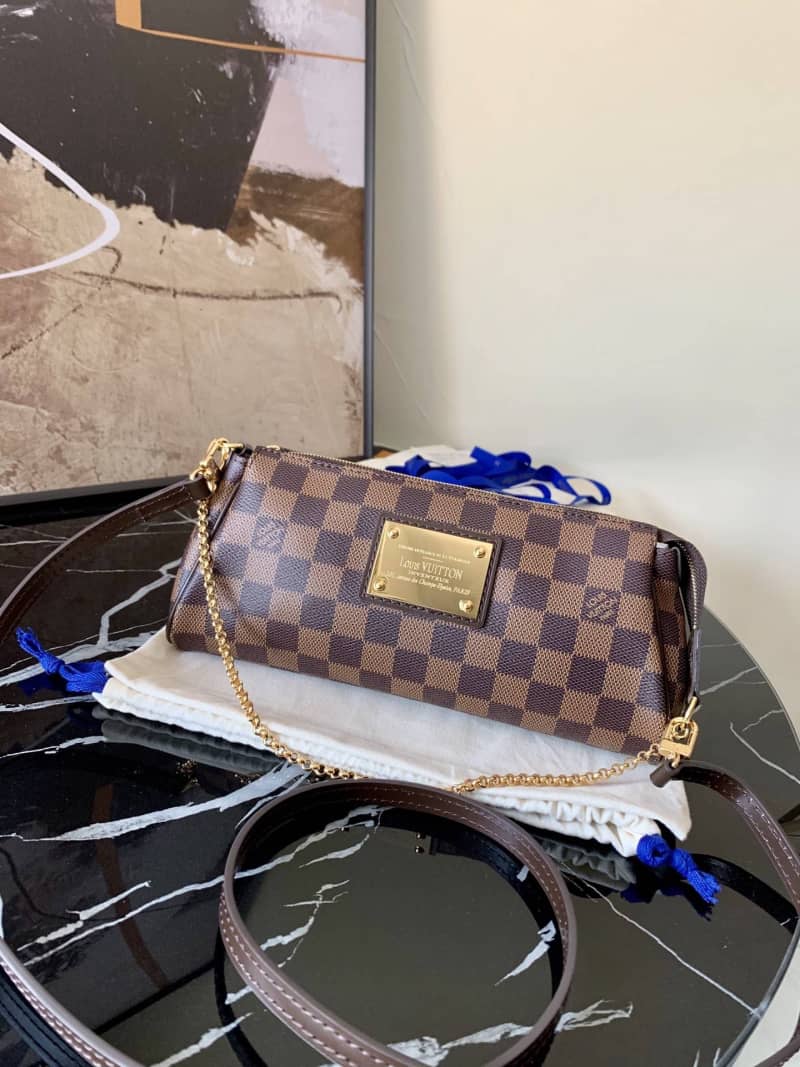 Best Replica Louis Vuitton Eva 2way Pouch Damier Chain Replica Bag N55213 - Colareps