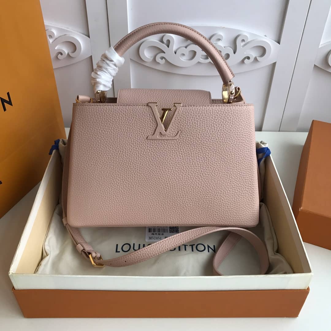 Best Replica Louis Vuitton Capucines Taurillon Leather BB Bag Replica Pink M52451 - Colareps