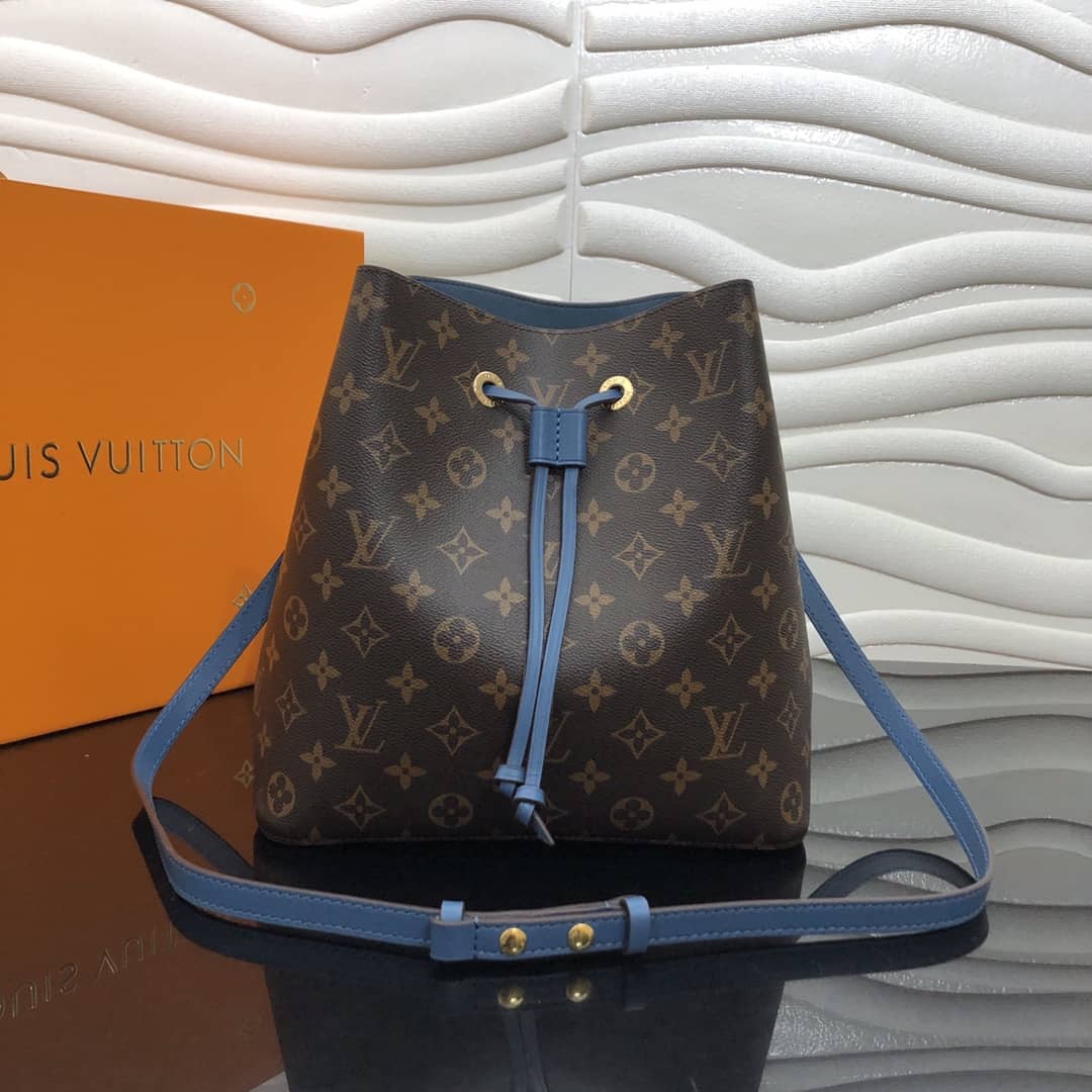Best Replica Louis Vuitton Neonoe Replica Bucket Bag Brown Blue M44020 - Colareps