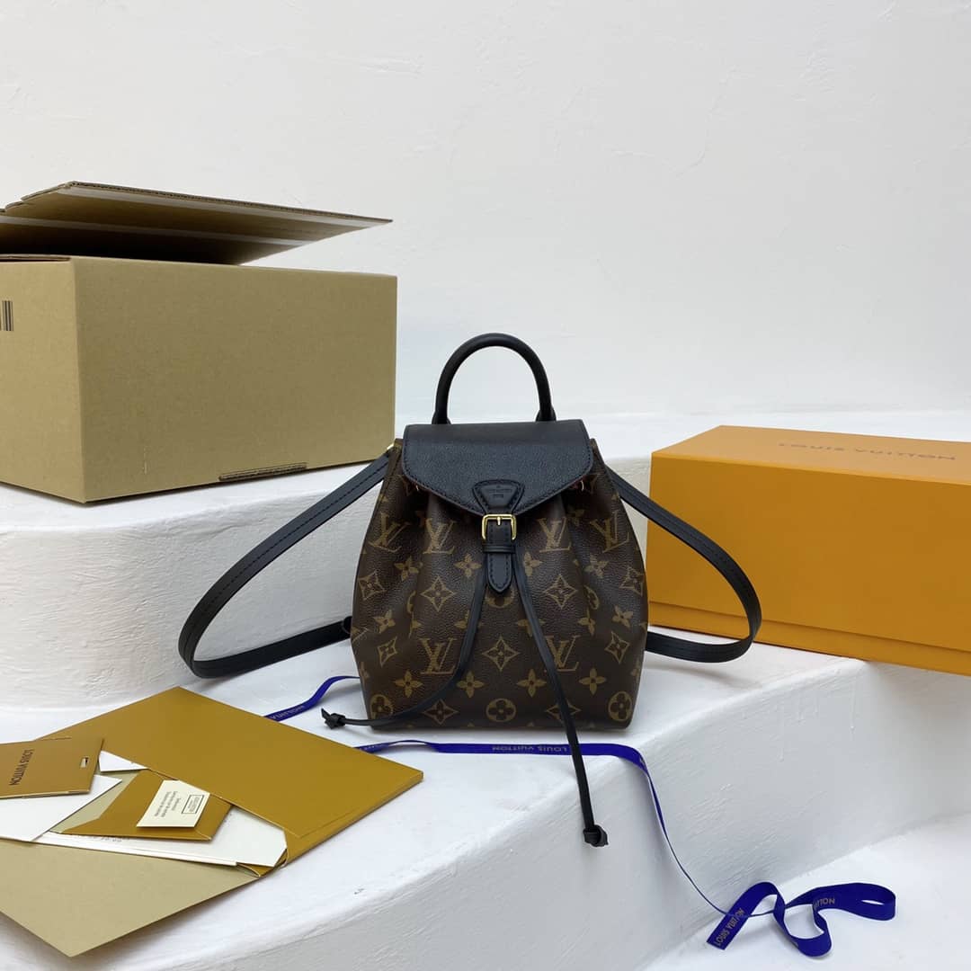 Best Replica Louis Vuitton Monogram Canvas Montsouris BB Replica Bag M45516 Black - Colareps