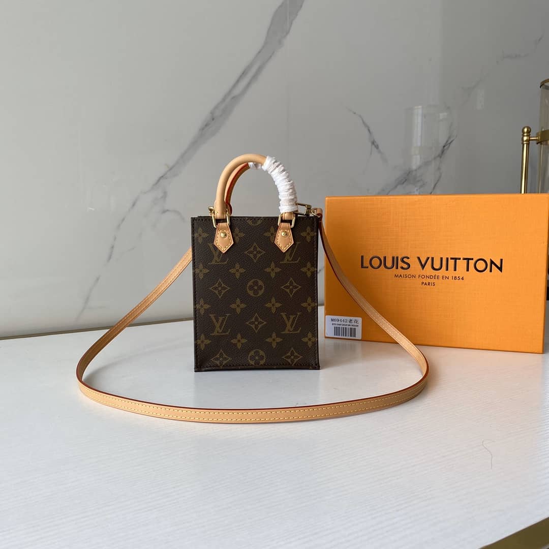 Best Replica Louis Vuitton Monogram Petit Sac Plat 2Way Replica Shoulder Bag Brown M69442 - Colareps