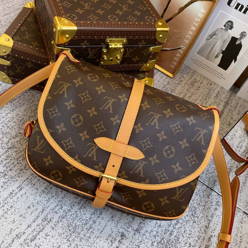 Best Replica Louis Vuitton Saumur Shoulder Bag PM Monogram Canvas Brown M40710 Replica - Colareps