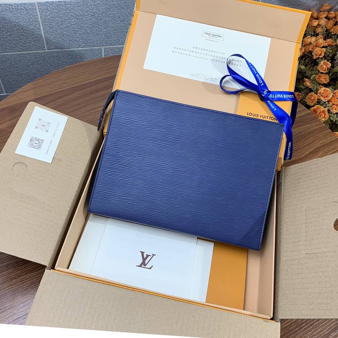 Best Replica Louis Vuitton Replica Toiletry Pouch 26 Epi Leather Blue M41366 - Colareps