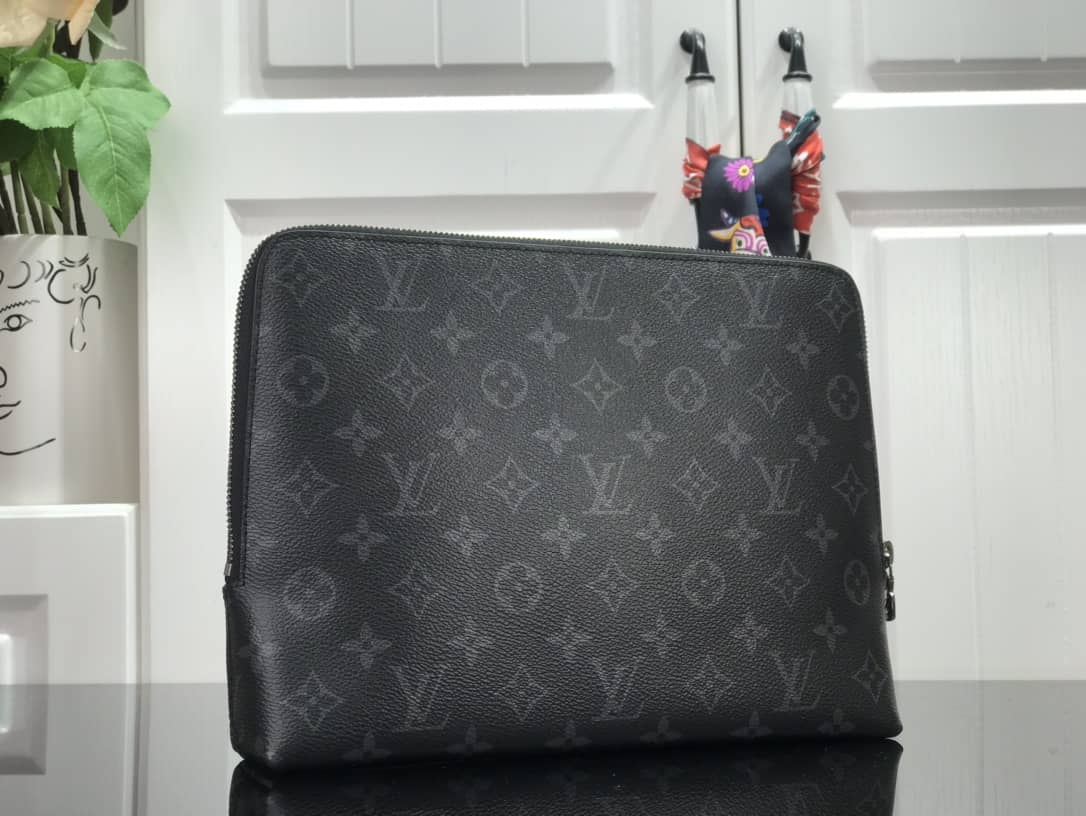 Best Replica Louis Vuitton Monogram Eclipse Canvas Replica Pouch Black M60417 - Colareps