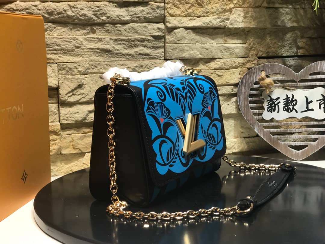 Best Replica Louis Vuitton Twist MM Bag Blue M50296 Replica - Colareps