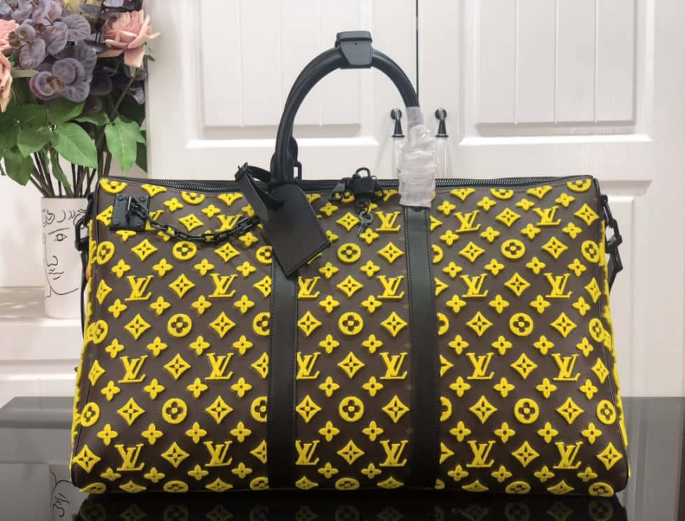 Best Replica LV Duffle Bag Replica Keepall Triangle Bandouliere 50 Yellow M45046 - Colareps