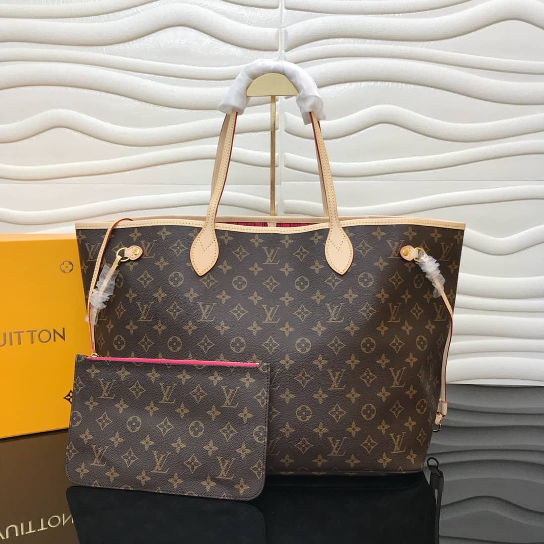 Best Replica Louis Vuitton Neverfull Dupe Monogram GM Shoulder Bag Replica Pink M40990 - Colareps