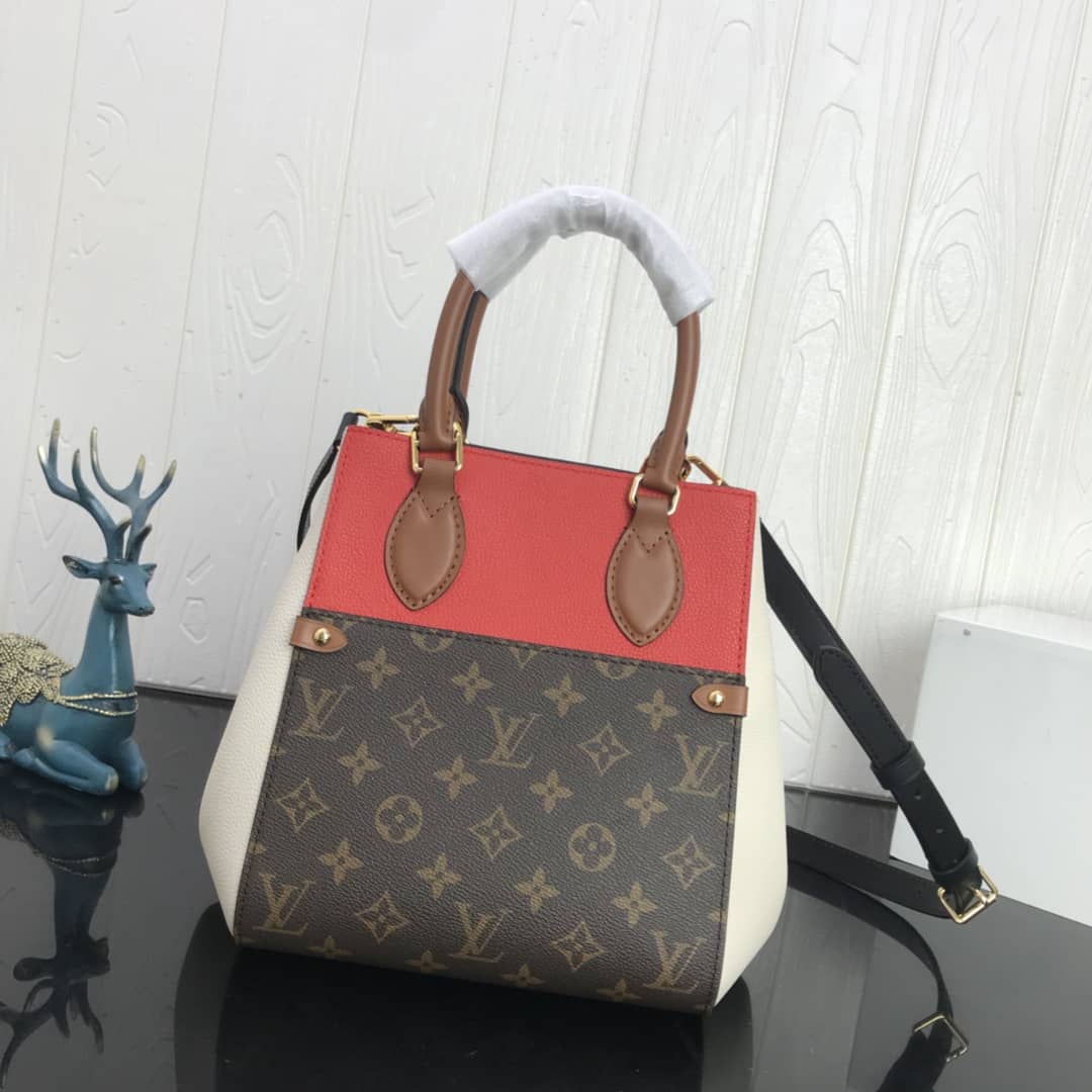 Best Replica Louis Vuitton Monogram Canvas Fold PM Tote Replica Red M45389 - Colareps