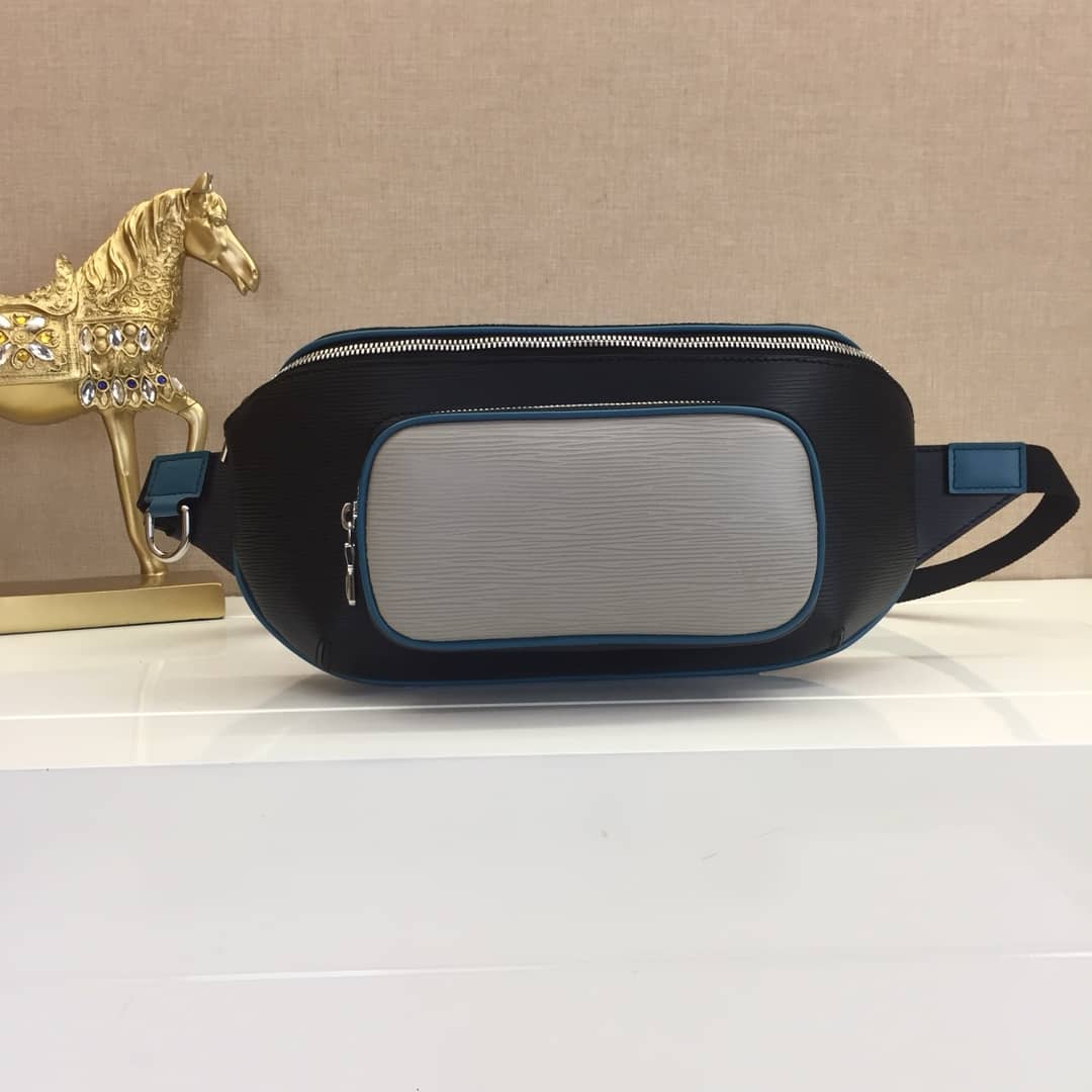 Best Replica Louis Vuitton Damier Graphite Canvas Replica  Bumbag Black Blue M51464 - Colareps