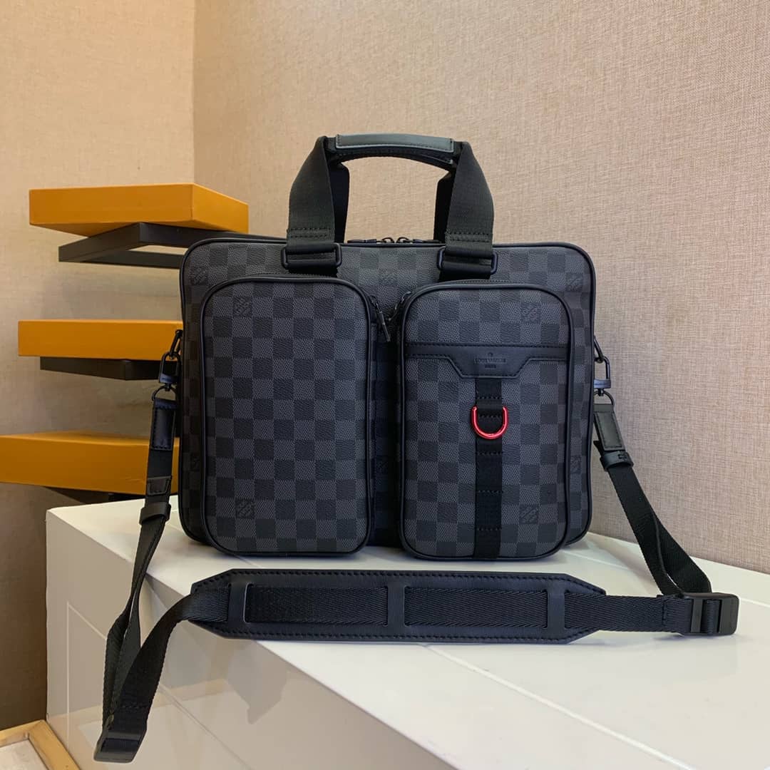 Best Replica Louis Vuitton Damier Graphite Coated Canvas Utility Business Bag Replica N40278 - Colareps