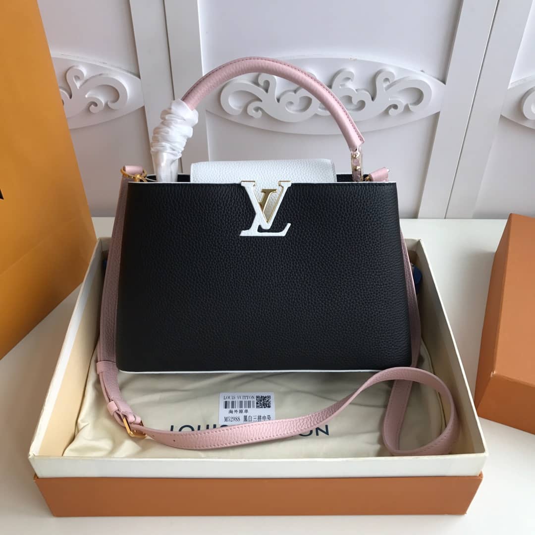 Best Replica Louis Vuitton Capucines PM Taurillon Bag Replica Black M52988 - Colareps