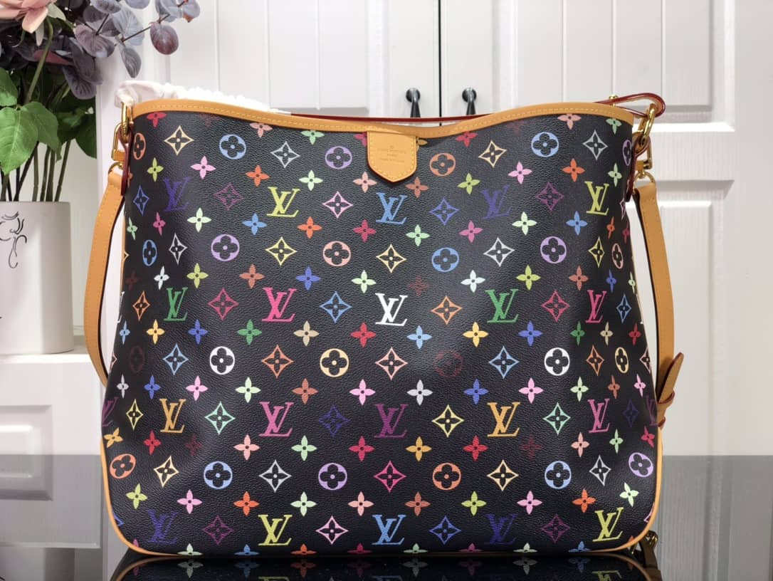 Best Replica Louis Vuitton Delightful PM Monogram Multicolor Shoulder Bag Replica Black M40352 - Colareps