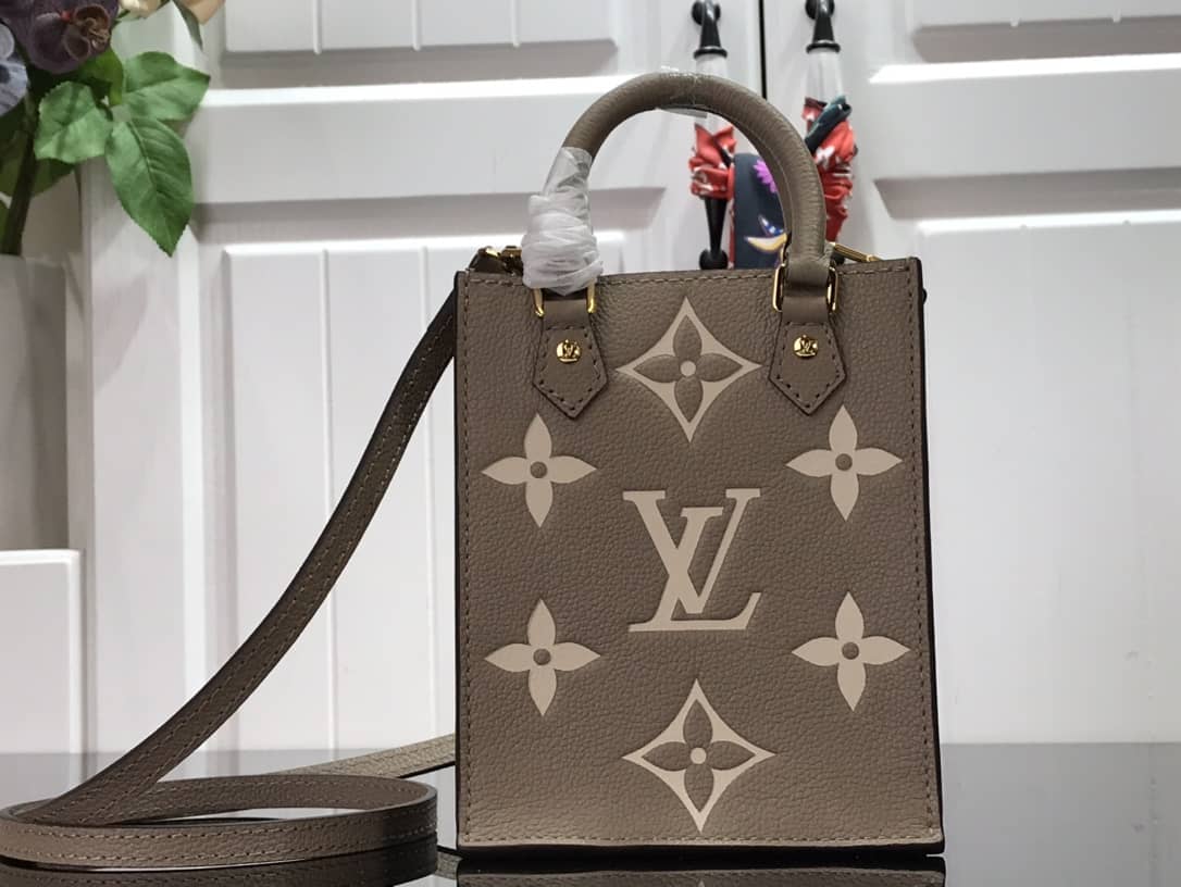 Best Replica Louis Vuitton Monogram Petit Sac Plat Bag Replica Gray M80449 - Colareps