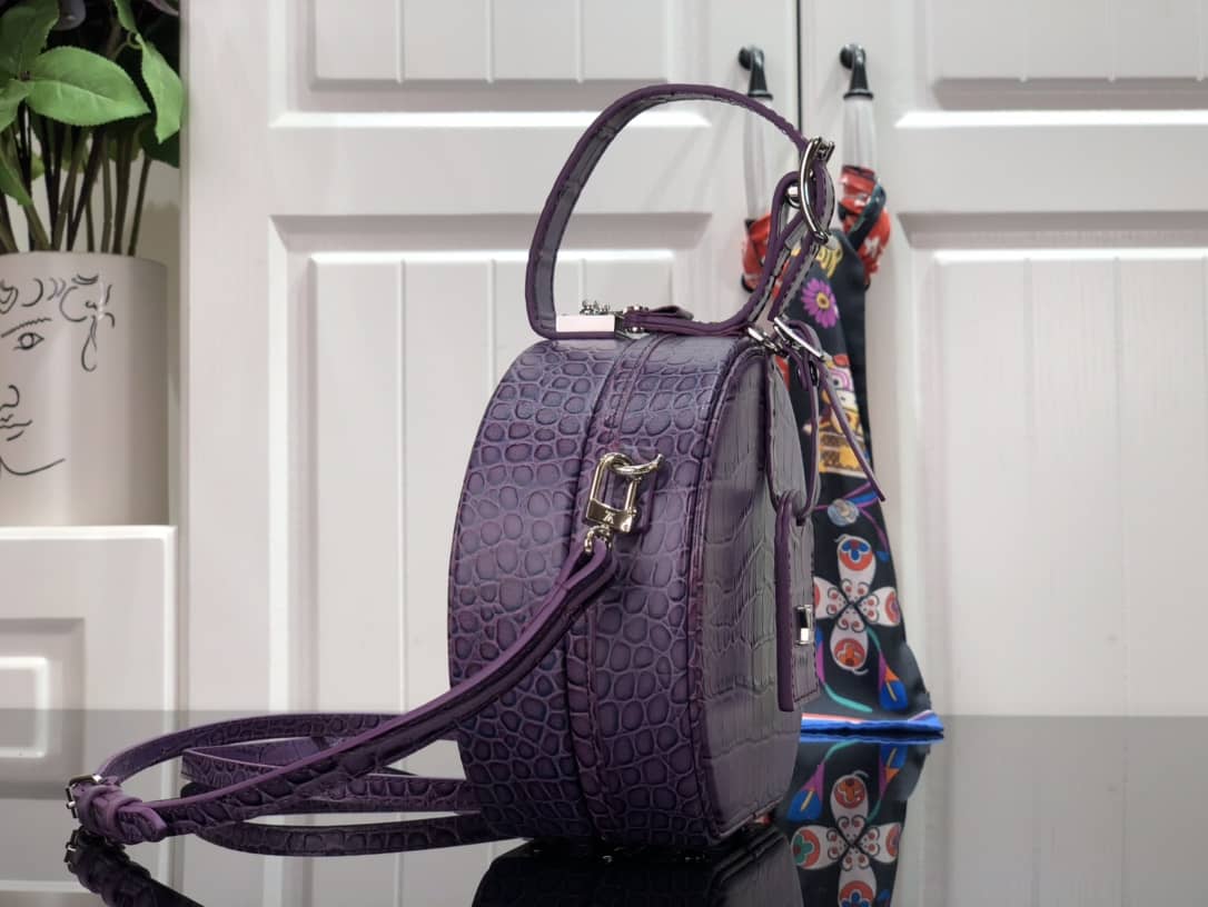Best Replica Louis Vuitton Petite Boite Chapeau Crocodilien Brillant Replica Bag Purple N93597 - Colareps