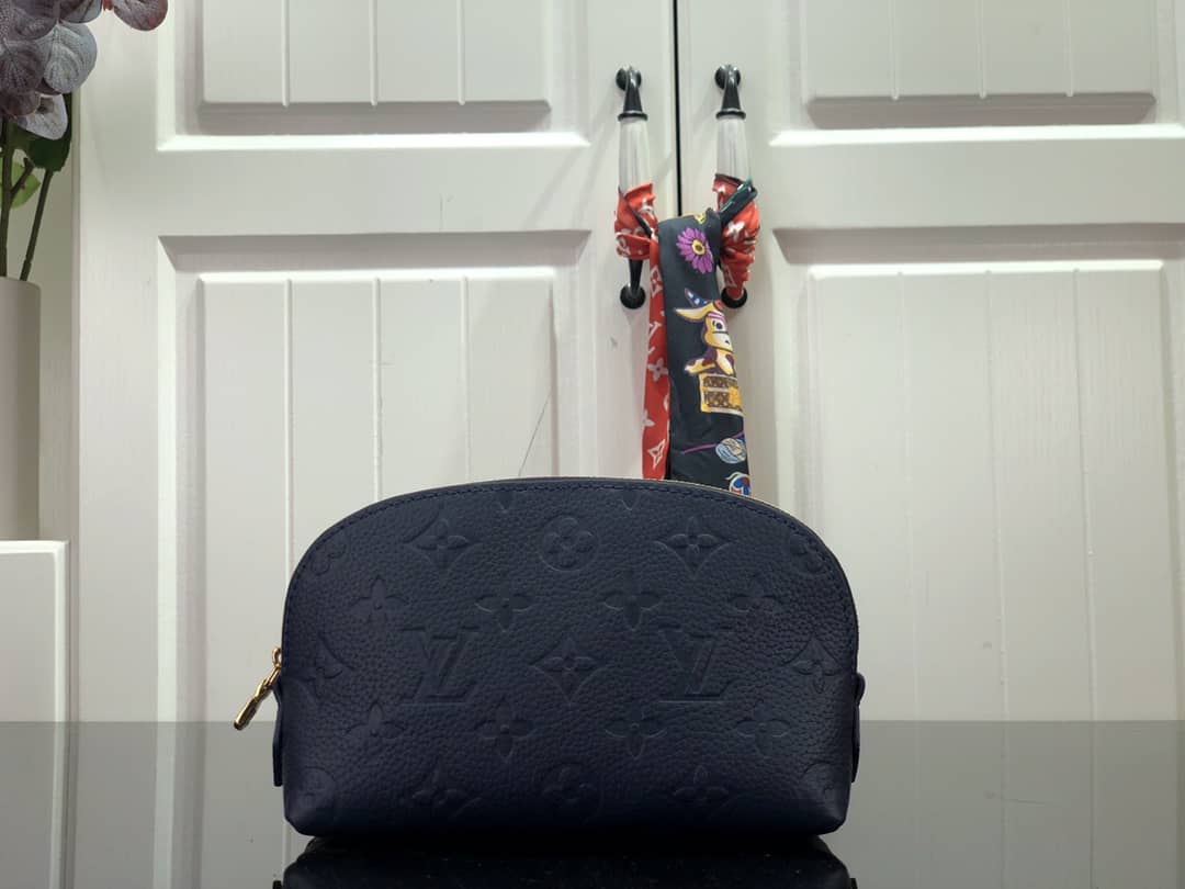 Best Replica Louis Vuitton Pochette Dupe Monogram Cosmetic Pouch  Blue M47515 - Colareps