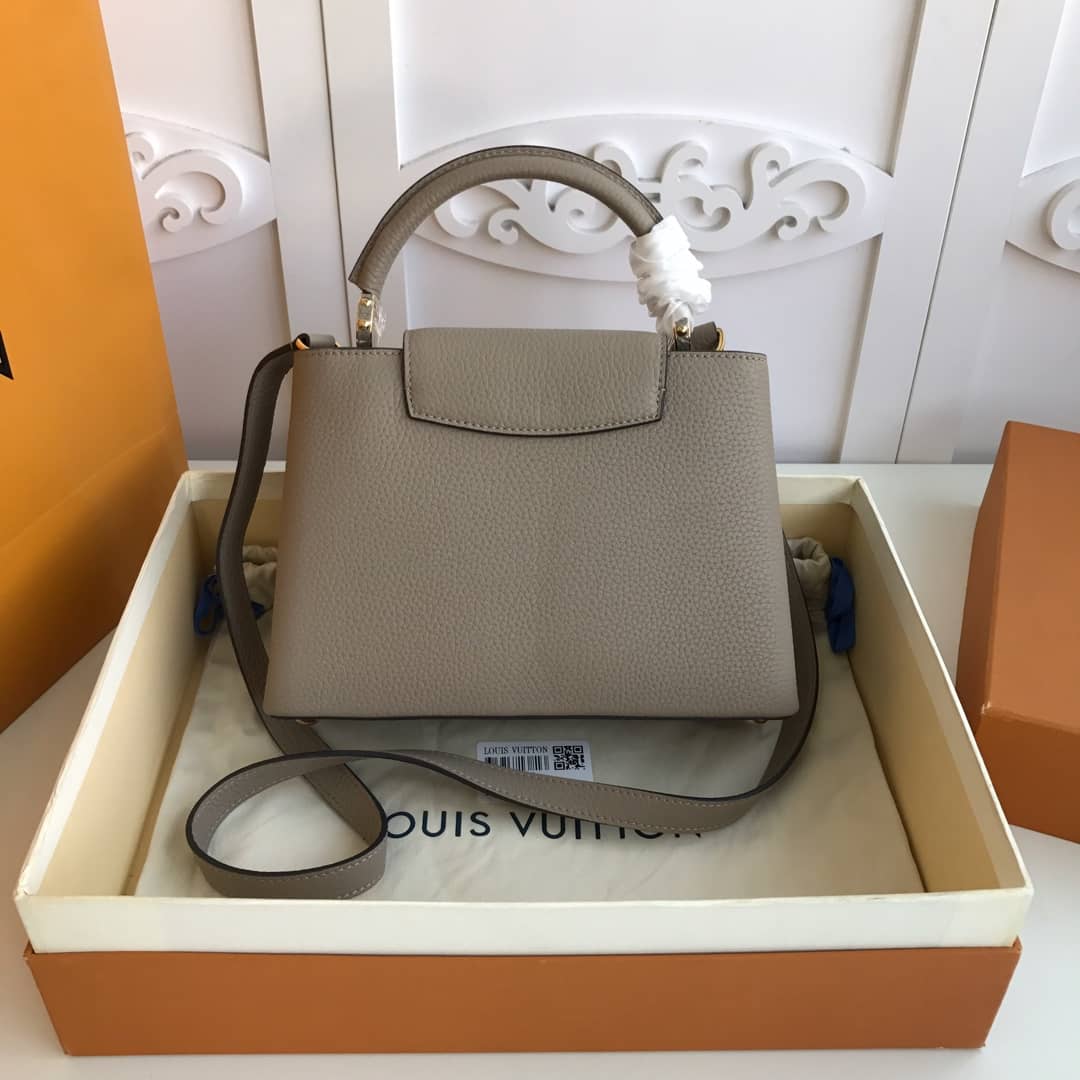 Best Replica Louis Vuitton Capucines MM Taurillon Leather Tote Replica Gray M94428 - Colareps