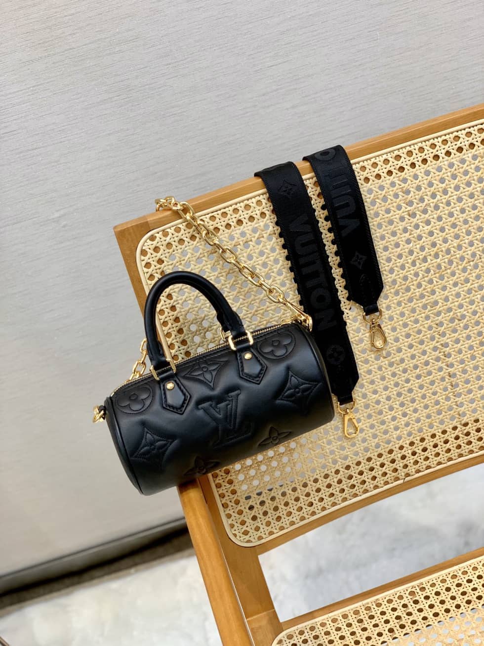 Best Replica Louis Vuitton Papillon BB Black M59800 Replica Shoulder Bag - Colareps