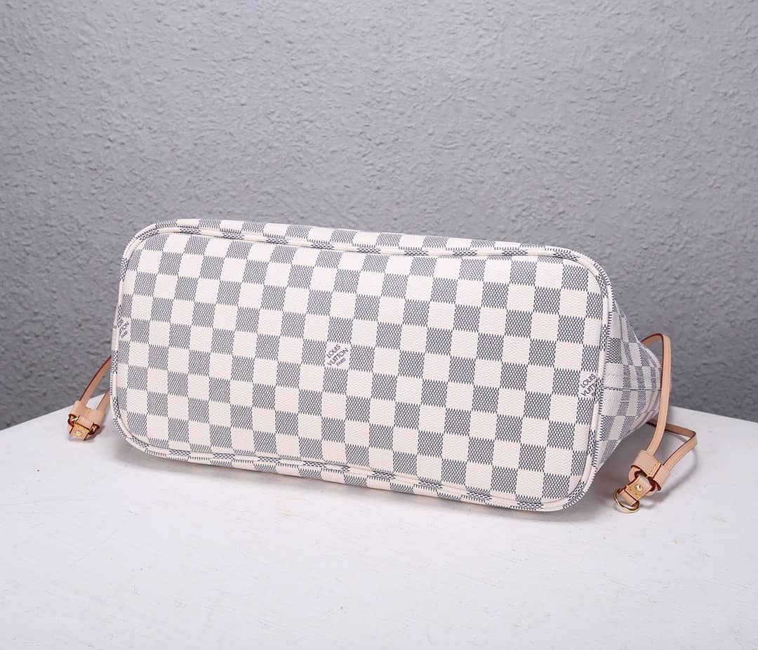 Best Replica Louis Vuitton Neverfull Dupe MM Damier Azur Tote N41361 - Colareps