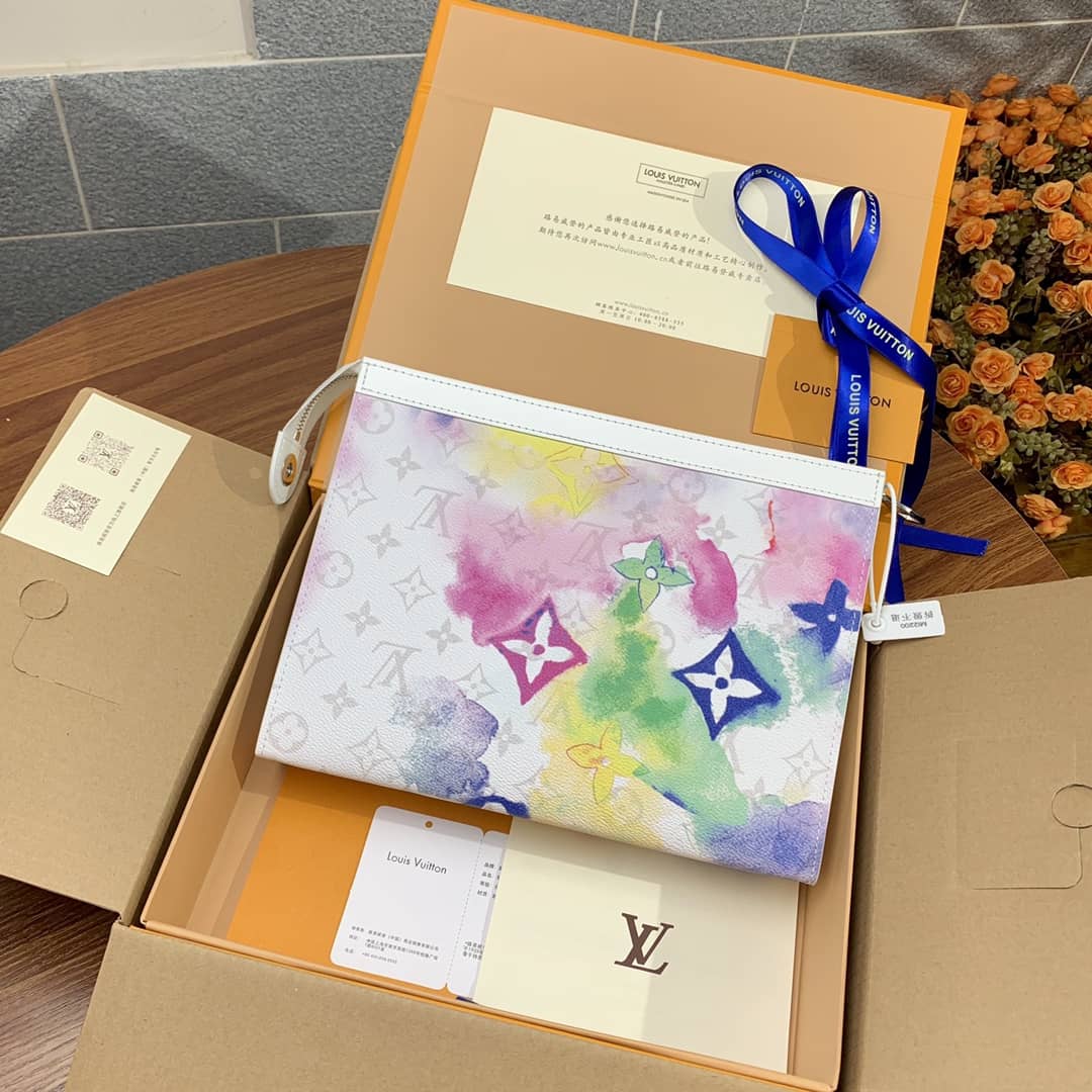 Best Replica Louis Vuitton Pochette Voyage Monogram Watercolor Replica Clutch Multicolor M80460 - Colareps