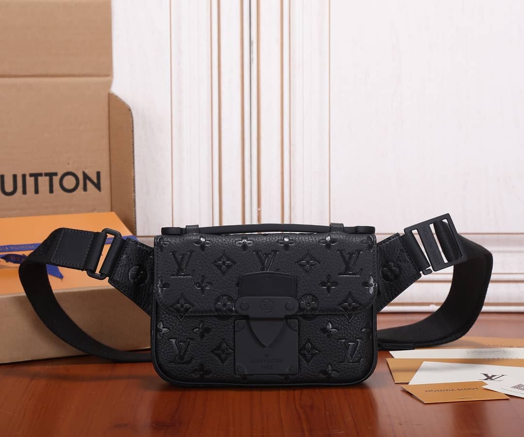 Best Replica Louis Vuitton S Lock Sling Crossbody Bag Replica Black M58487 - Colareps