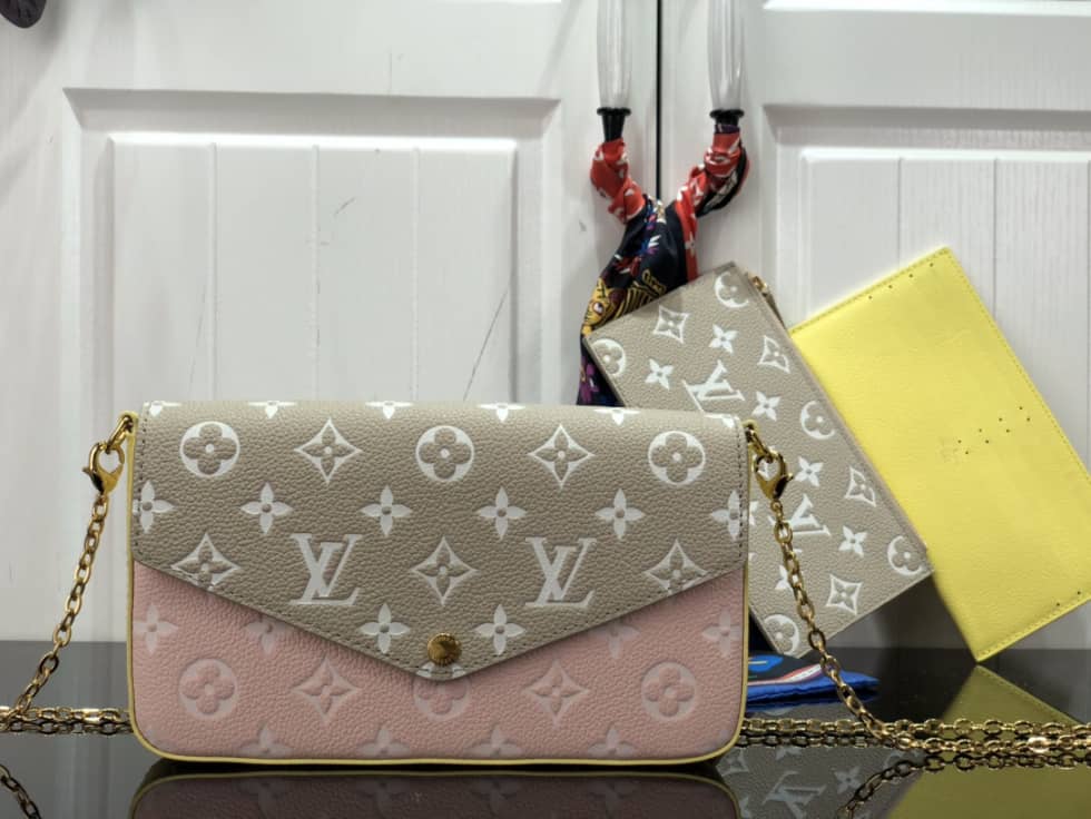 Best Replica Louis Vuitton Pochette Felicie Monogram Empreinte Pink Gery M81359 Replica - Colareps
