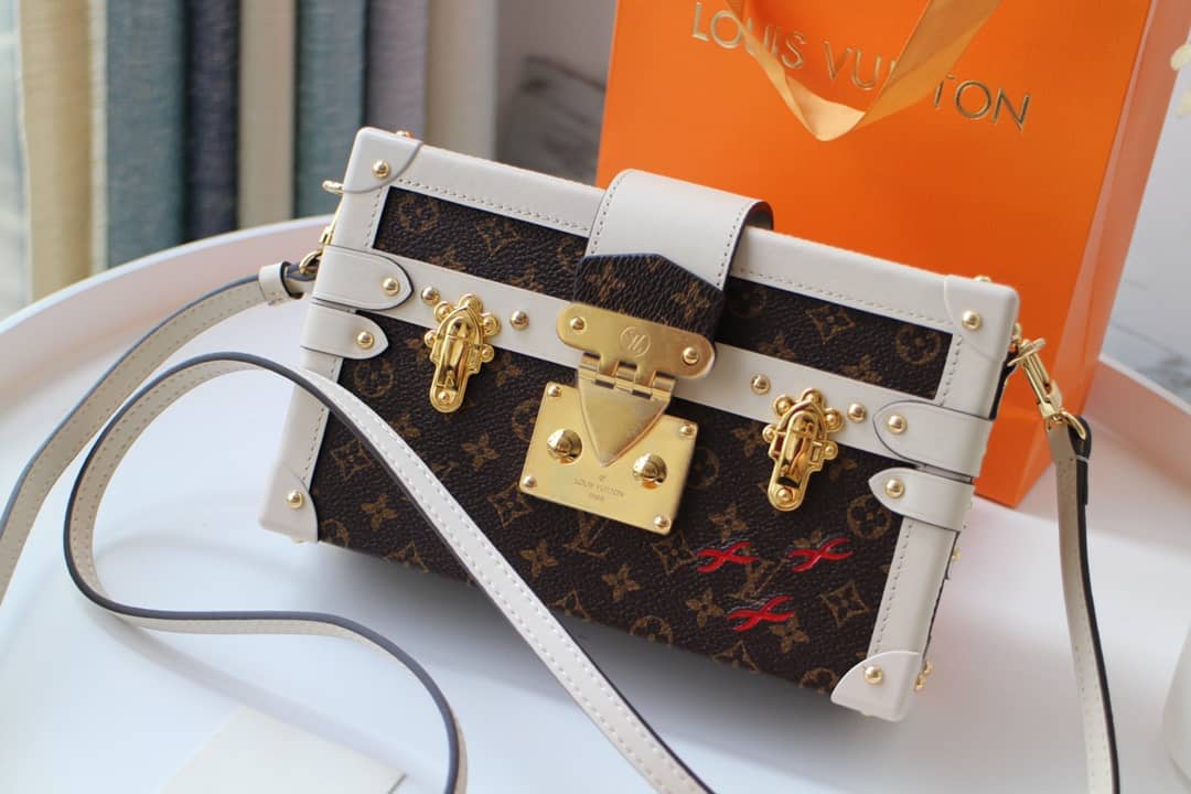 Best Replica Louis Vuitton Petite Malle Monogram Canvas Replica Bag White M40273 - Colareps