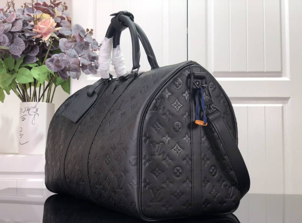 Best Replica LV Duffle Bag Replica Keepall Bandoulire 50 Taurillon Monogram Black M59025 - Colareps
