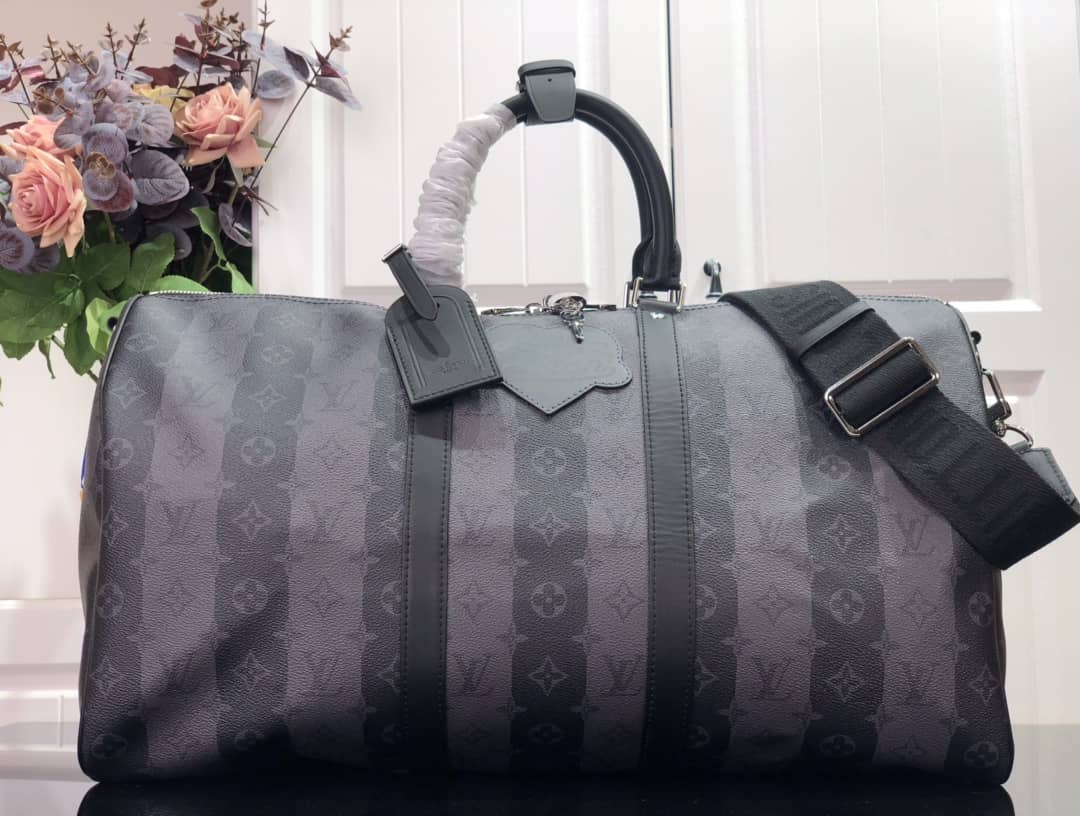 Best Replica Louis Vuitton Keepall Bandouliere x Nigo Monogram Replica Stripes Gray M40567 - Colareps