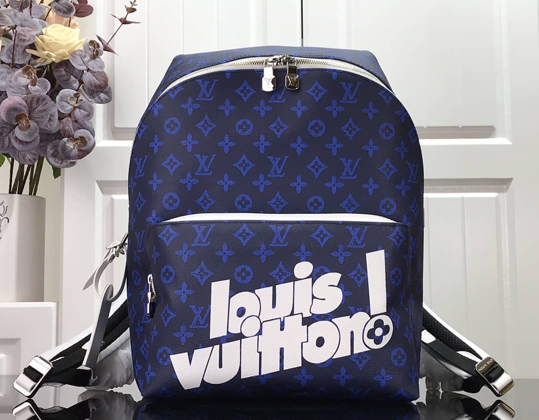 Best Replica Louis Vuitton Monogram Reverse Canvas Carry It Replica Backpack Blue M46118 - Colareps