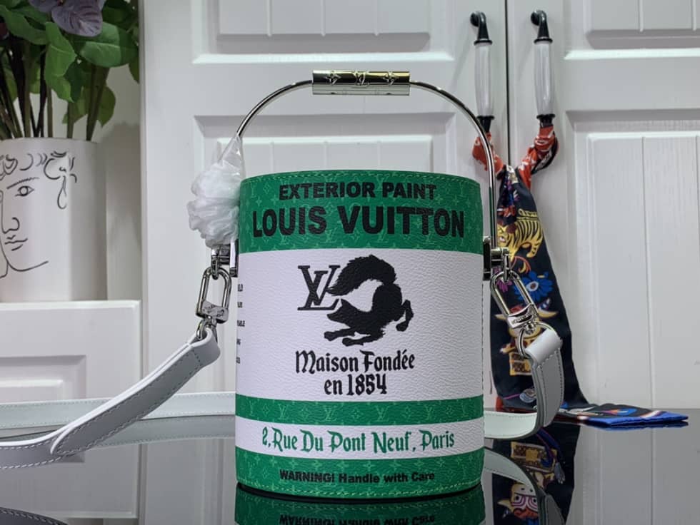 Best Replica Louis Vuitton Paint Can Small Green M81592 Replica Bucket Bag - Colareps