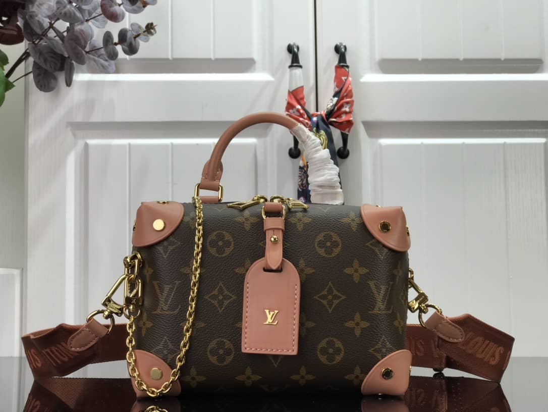 Best Replica Louis Vuitton Petite Malle Souple Monogram Bag Replica Pink M45571 - Colareps