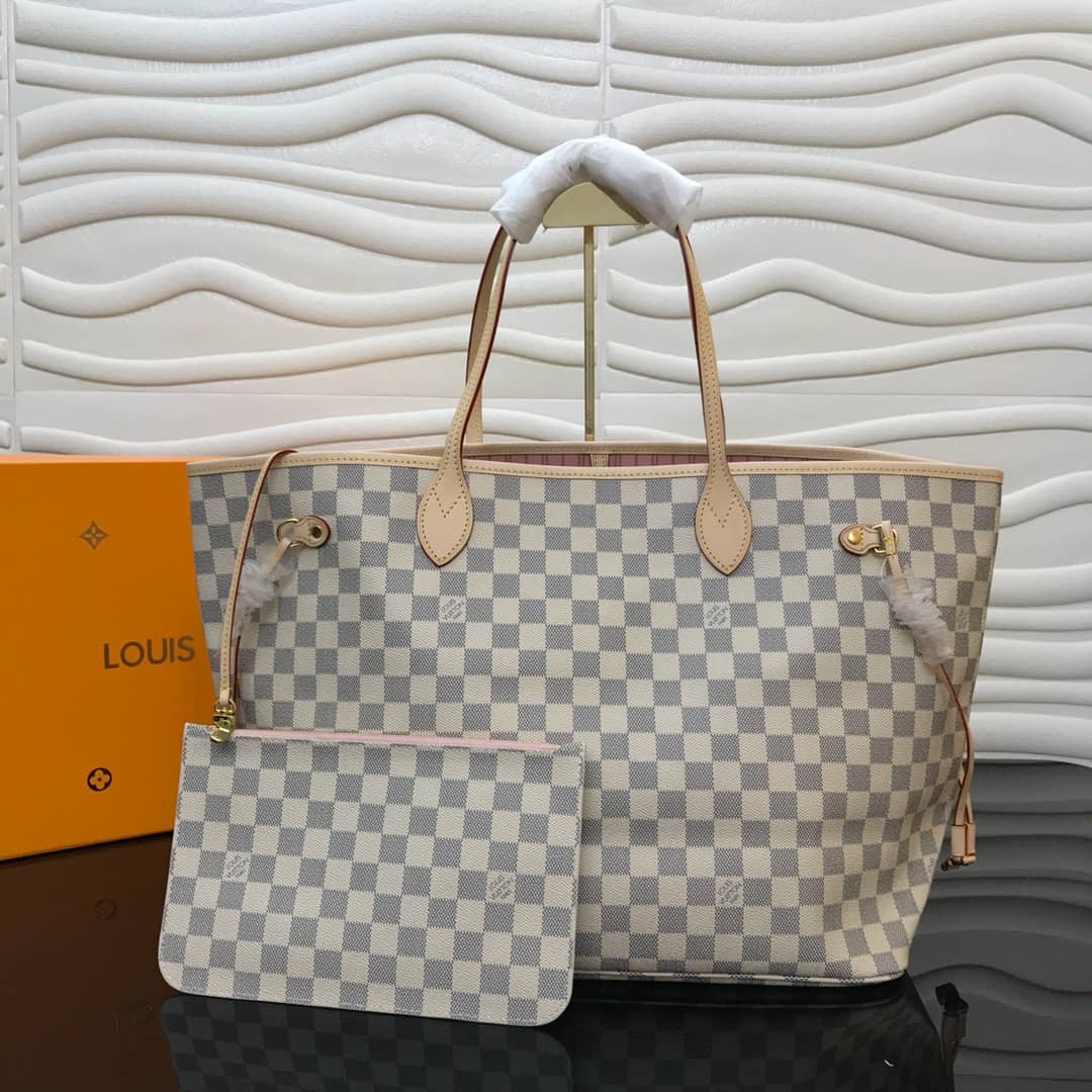 Best Replica Louis Vuitton Neverfull GM Damier Azur Tote Replica Beige N40990 - Colareps
