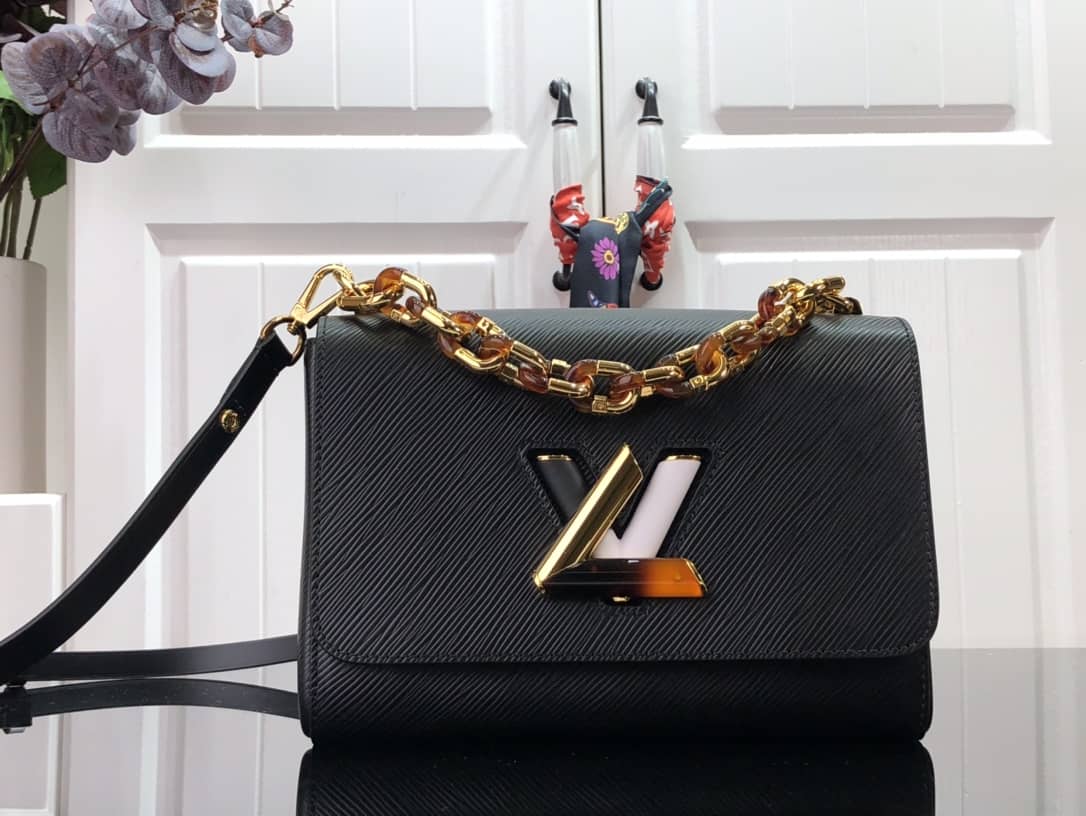 Best Replica Louis Vuitton Monogram 2Way Leather Twist Replica Handbag Black M58526 - Colareps