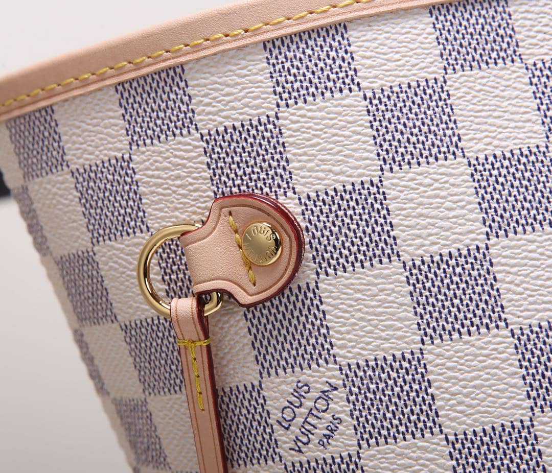 Best Replica Louis Vuitton Neverfull Dupe MM Damier Azur Tote N41361 - Colareps